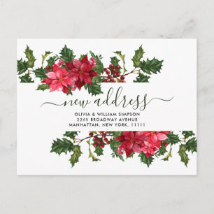Carte Postale Elégante aquarelle Poinsettia Faire-part mobile