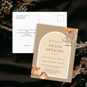 Carte Postale Elégante Arche Retro Flower Business Grand Ouvertu