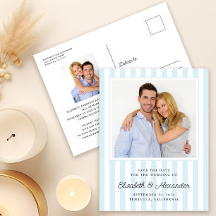Carte Postale Élégante bande moderne Photo Mariage Enregistrer l