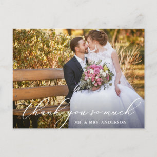 Carte Postale Élégante Belle Calligraphie Photo Mariage