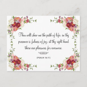 Carte Postale Élégante Bible Florale Citation Inspiritionnelle R
