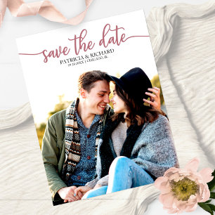 Carte Postale Élégante calligraphie mariage photo save the date