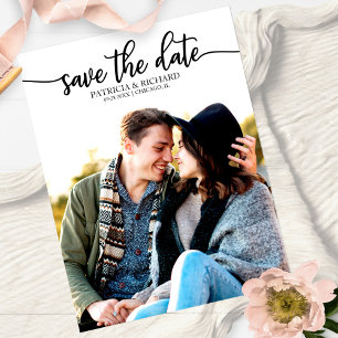 Carte Postale Élégante calligraphie mariage photo save the date