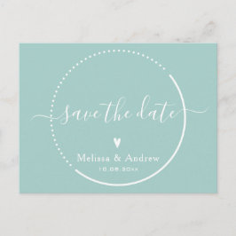 Carte Postale Élégante calligraphie - Mariage Turquoise Enregist
