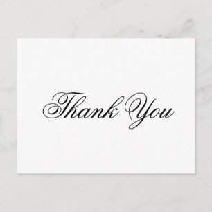 Carte Postale Élégante calligraphie Merci Mariage officiel