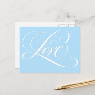 Carte Postale Élégante calligraphie Tourbillonnant AMOUR Mariage