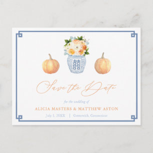 Carte Postale Élégante Chinoiserie Citrouilles Mariage Enregistr