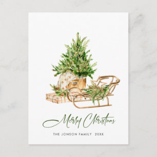 Carte Postale Élégante composition de Noël bohème vacances