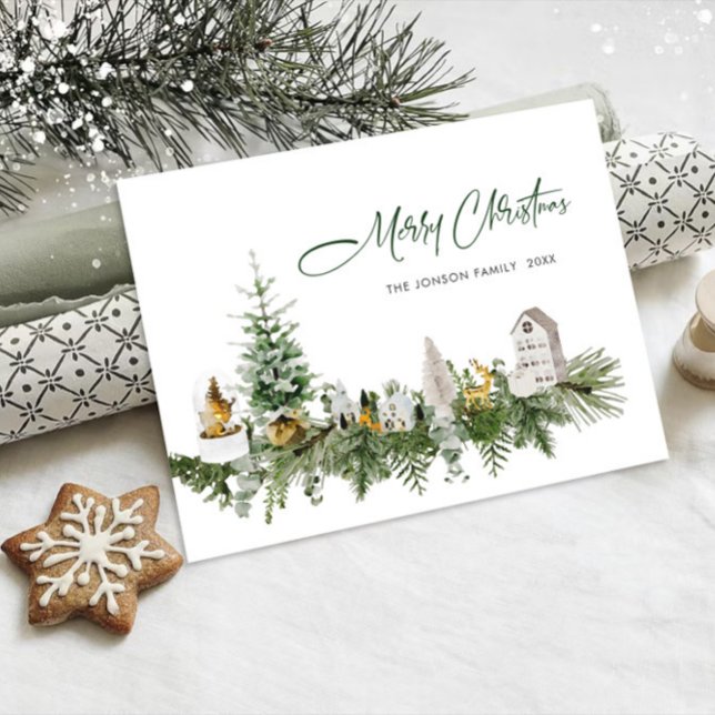 Carte Postale Élégante composition de Noël bohème vacances (Créateur téléchargé)