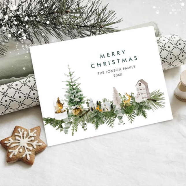 Carte Postale Élégante composition de Noël bohème vacances (Créateur téléchargé)