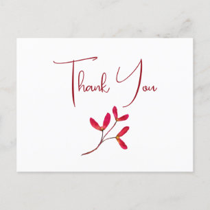 Carte Postale Elégante couleur d'eau des graines d'érable rouge 