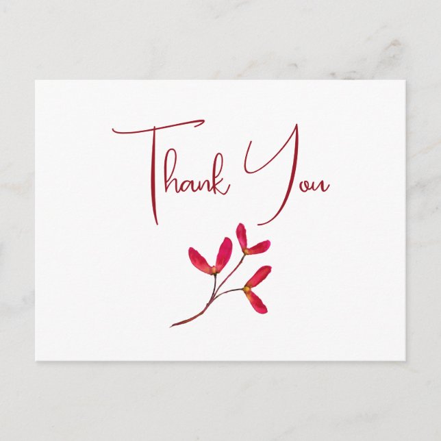 Carte Postale Elégante couleur d'eau des graines d'érable rouge  (Devant)