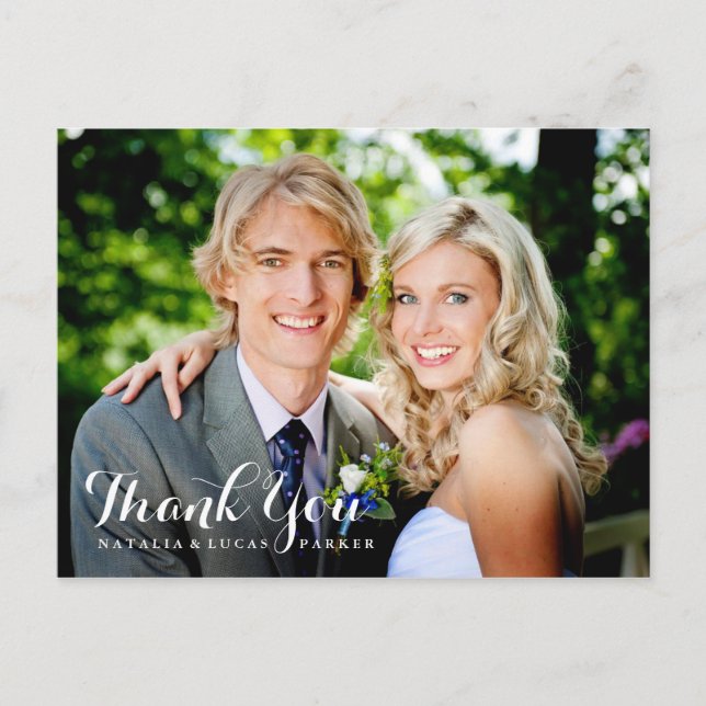 Carte postale élégante du Merci Mariage scénarisé (Devant)