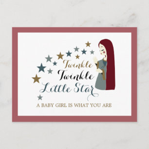 Carte Postale Élégante Étoiles en chute, Invitation Baby shower 