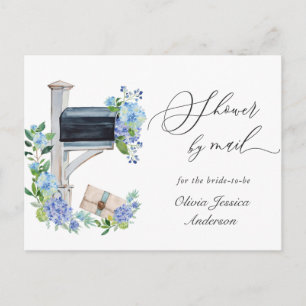 Carte Postale Elégante Fête des mariées Blue Hydrangea Par Courr