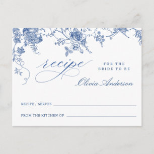 Carte Postale Elégante Fête des mariées de fleurs bleues Recette