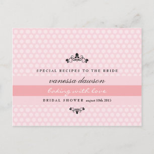 Carte Postale Elégante Fête des mariées rose française Recette