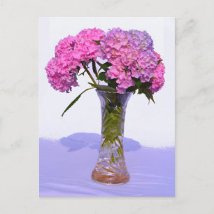 Carte Postale Elégante florales violettes roses hydrangées