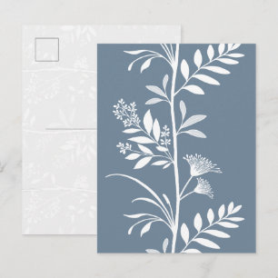 Carte Postale Élégante illustration de silhouette de fleur sauva