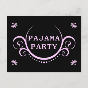 Carte Postale élégante invitation à la fête du pyjama