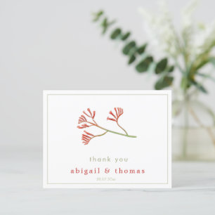 Carte Postale Elégante Kangaroo Paw Flower - Merci Mariage