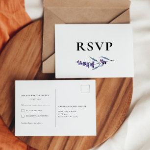 Carte Postale Élégante Lavande florale RSVP
