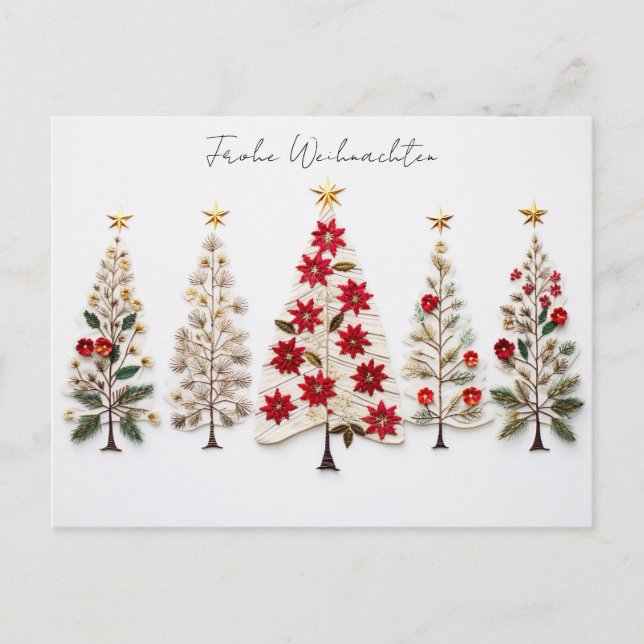 Carte Postale Elégante Nordic Sapins de Noël (Devant)