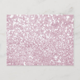 Carte Postale Elégante Parties scintillant Faux Blanches Rose Fi