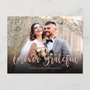 Carte Postale Élégante Photo de Mariage Merci pour Toujours