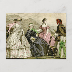 Carte Postale Élégante Plaque de mode pour dames de l'époque vic