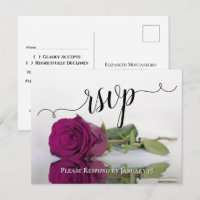 Élégante réponse de mariage rose magenta réfléchis