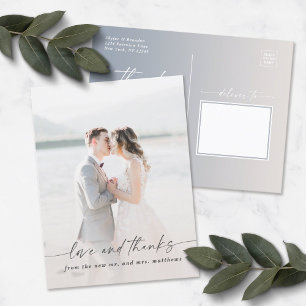 Carte Postale Élégante superposition photo Mariage Ombre off-Whi