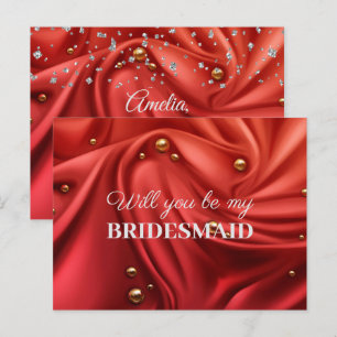 Carte Postale Elégante Velvet Rouge Soie Serez-Vous Ma Femme D'A