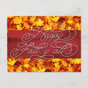 Carte Postale Élégante Vibes D'Automne Cosy Citer Happy Fall Y'a
