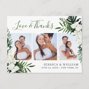 Carte Postale Élégantes Orchidées Blanches Remerciement de Maria