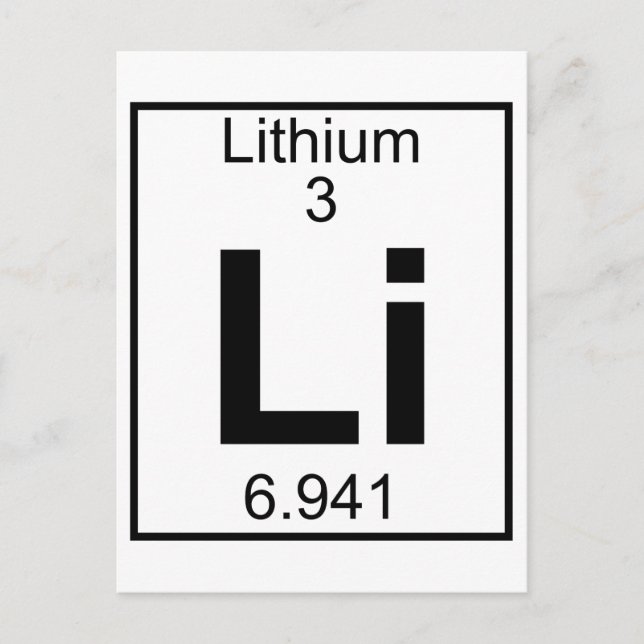 Carte Postale Élément 003 - Li - Lithium (plein) (Devant)