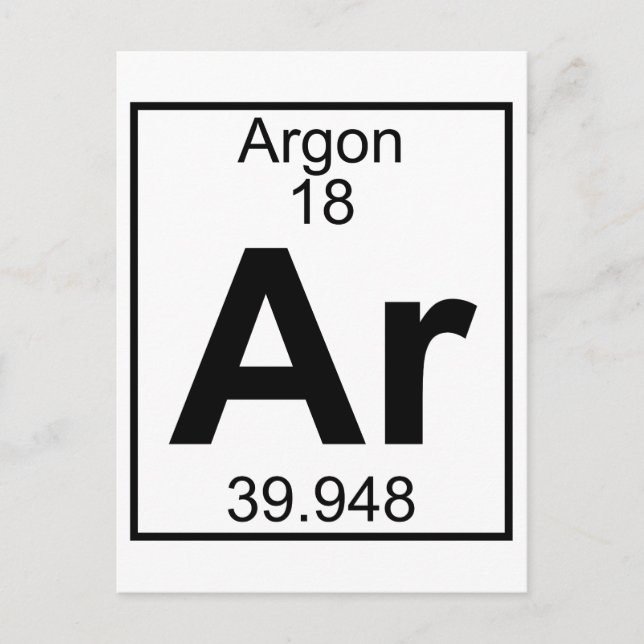 Carte Postale Élément 018 - Ar - Argon (Complet) (Devant)