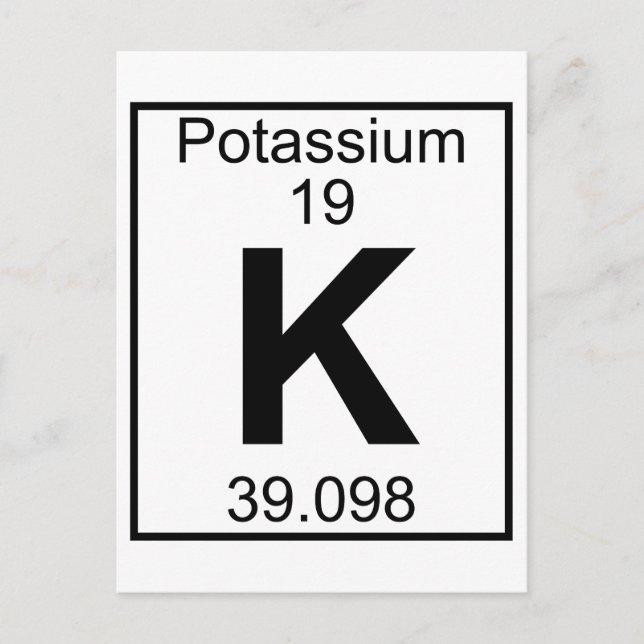 Carte Postale Élément 019 - K - Potassium (Complet) (Devant)