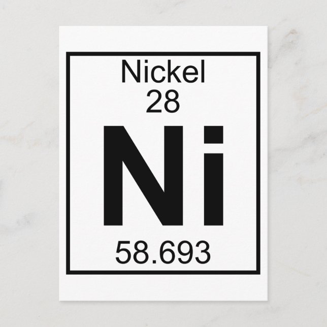 Carte Postale Élément 028 - Ni - Nickel (plein) (Devant)