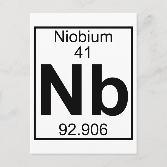 Carte Postale Élément 041 - Nb - Niobium (Complet) (Devant)