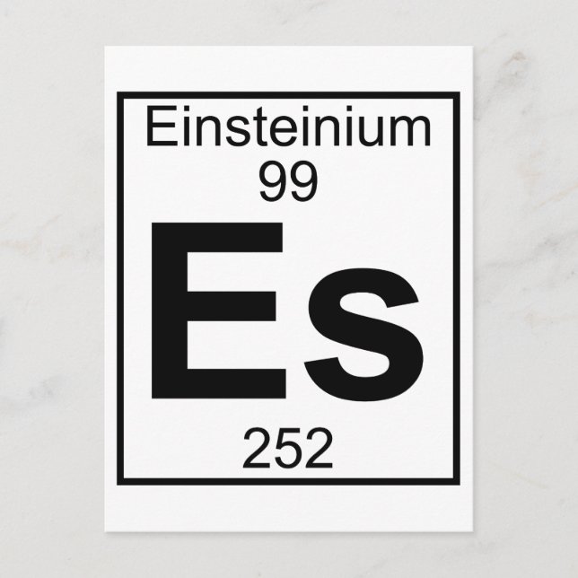 Carte Postale Élément 099 - Es - Einsteinium (Complet) (Devant)