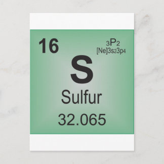 Carte Postale Élément individuel de soufre du tableau périodique