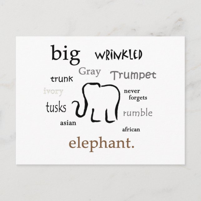 Carte Postale éléphant (Devant)