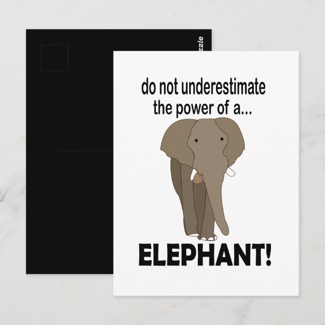Carte Postale Eléphant animal sauvage drôle Éléphant (Devant / Derrière)