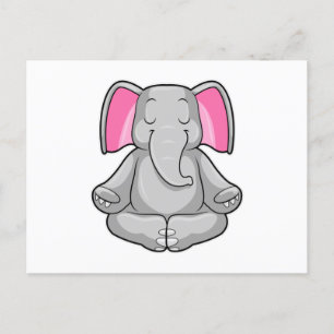 Carte Postale Eléphant au yoga en jambe