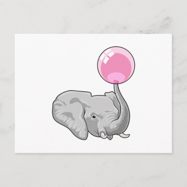 Carte Postale Éléphant avec ballon (Devant)