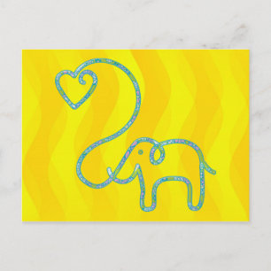 Carte Postale ÉLÉPHANT avec coeur