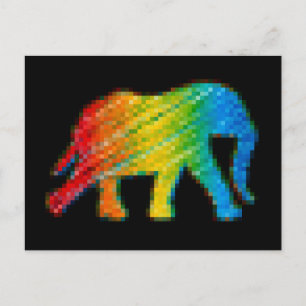 Carte Postale Eléphant avec Pixels