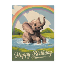 Éléphant Bébé Enfants Joyeux Anniversaire