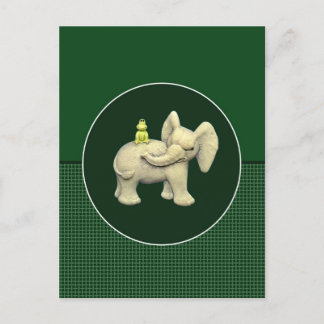 Carte Postale Eléphant bébé et grenouille